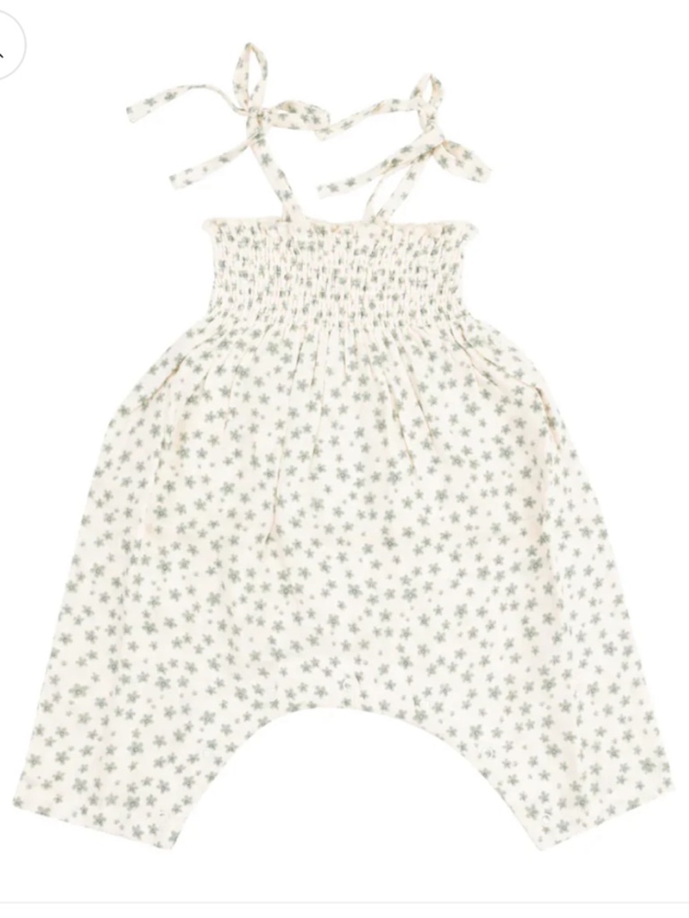 Angel Dear Smocked Romper Jadeite Simple Floral, Baby Girl 3-6 m, NWT